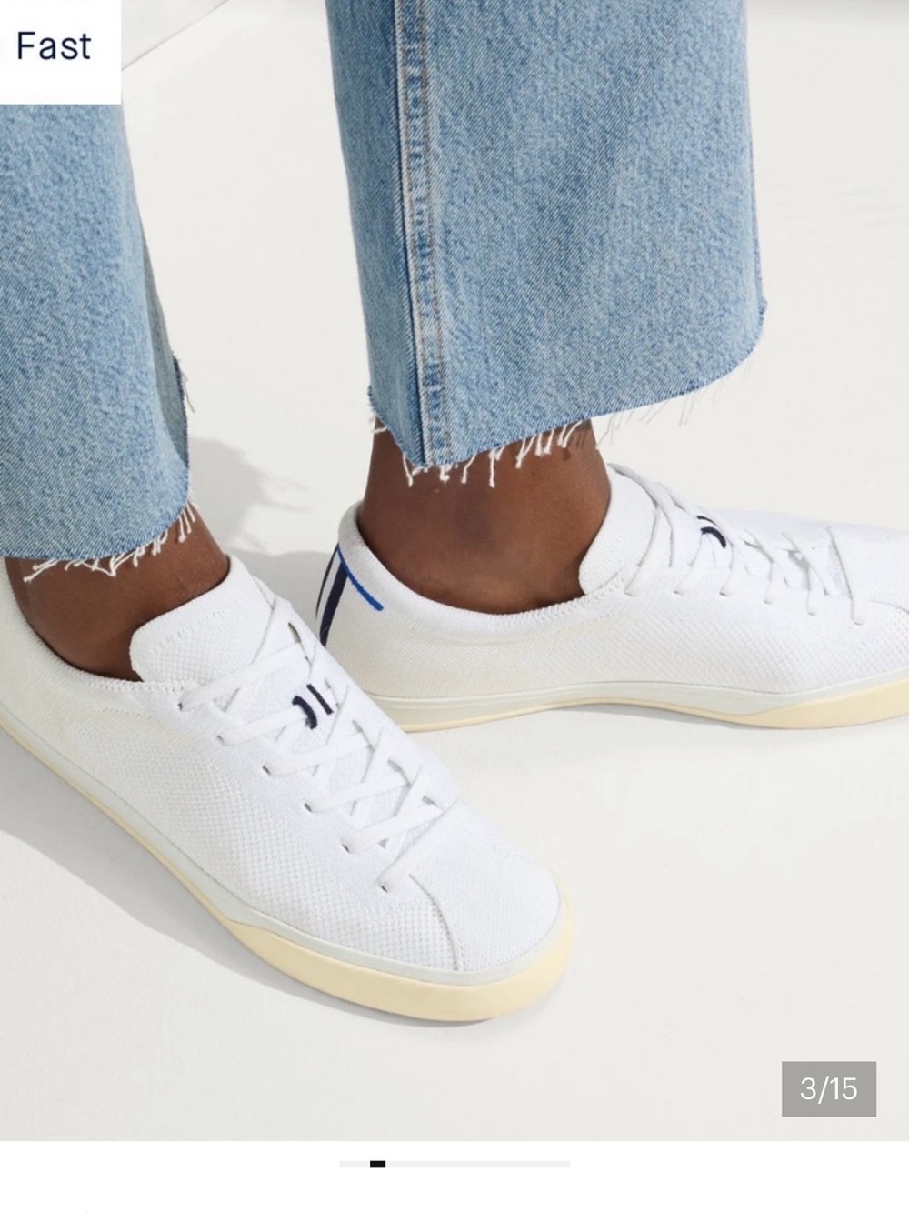 Rothy's The Lace Up Sneaker Bright White Size 10.5